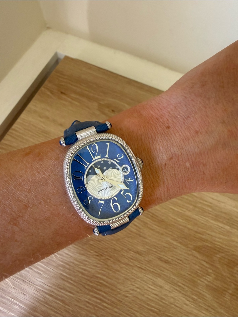 Judith Ripka Blue Oval Moonphase Watch - Picture 5 of 9